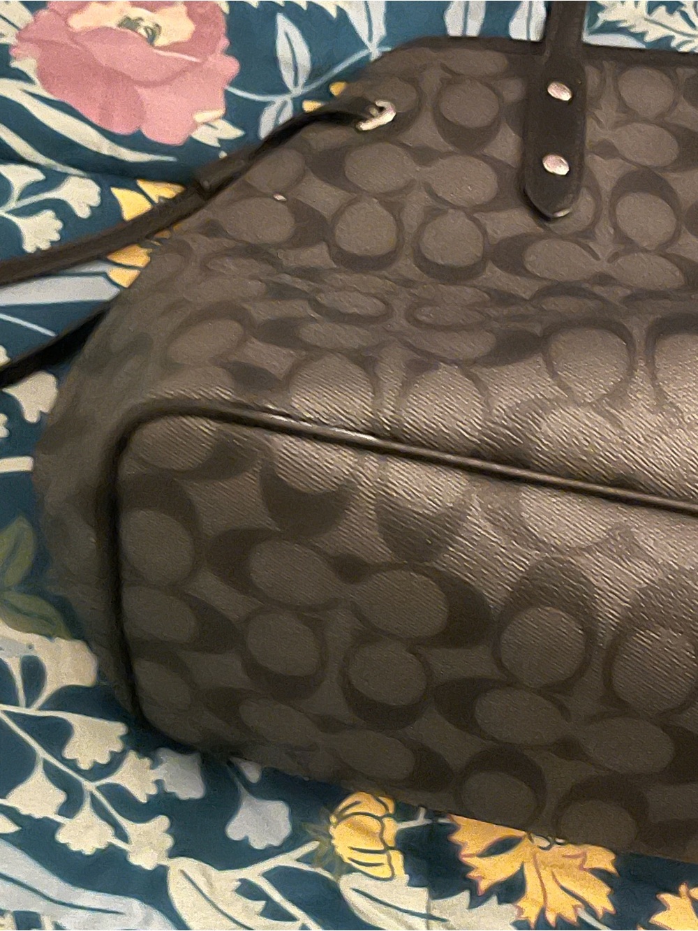 Coach Black/Charcoal Signature Monologue Dome Satchel - Picture 4 of 10